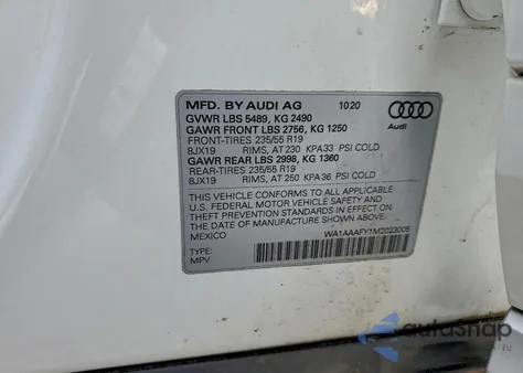 2021 Audi Q5 Premium from USA, damaged, VIN WA1AAAFY1M2023005